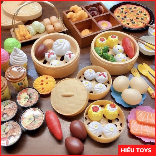 Đồ Chơi Trẻ Em Bộ Đồ Ăn Bánh Bao 777 Pizza Kèm Nhiều Đồ Chất nhựa ABS Cao Cấp An Toàn Cho Bé Hiếu Toys