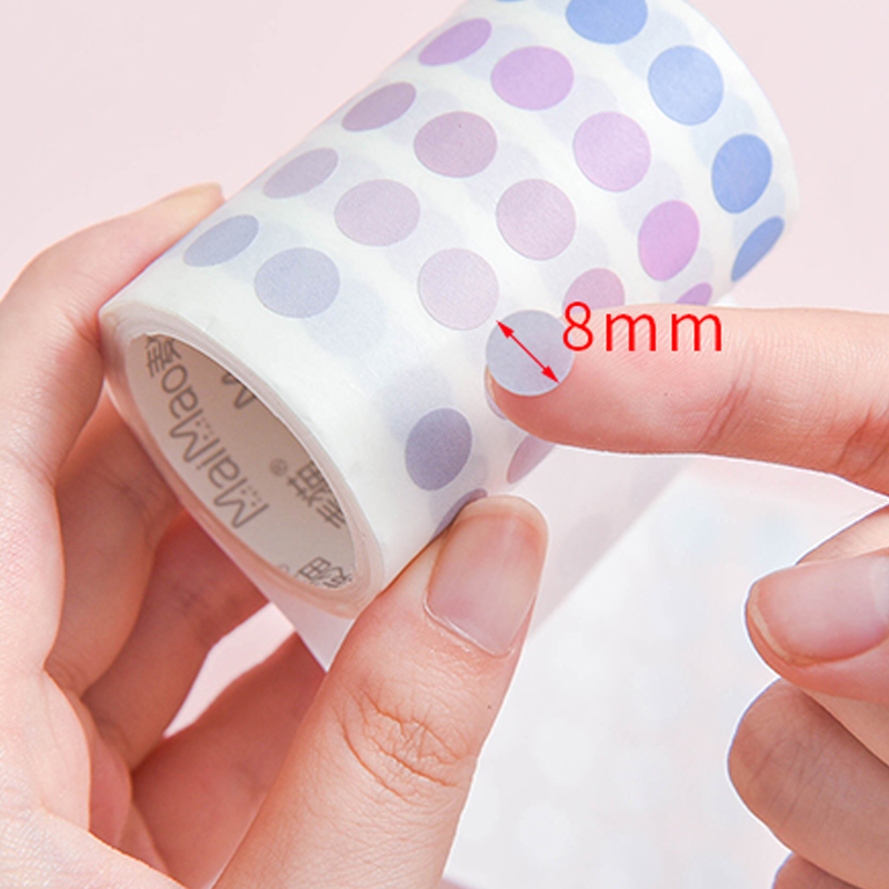 Miếng giấy dán Washi hình chấm tròn màu Morandi phong cách Nhật Bản