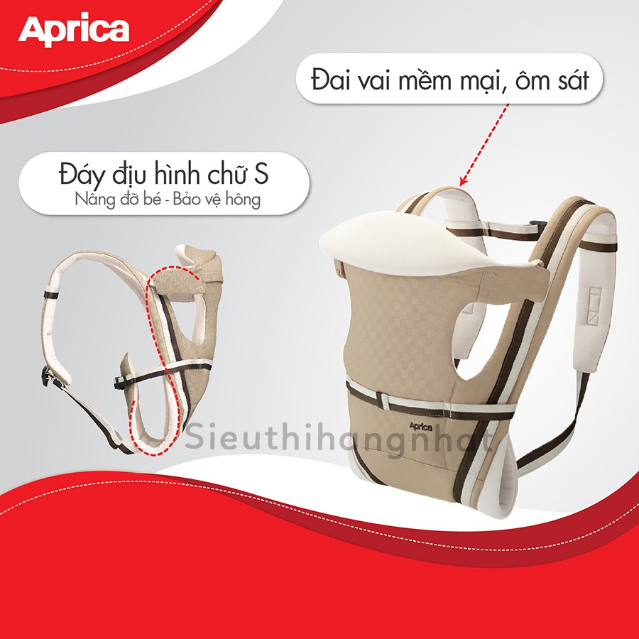 Địu trẻ em 4 Cách Aprica Pitta cho bé từ sơ sinh tới 3 tuổi