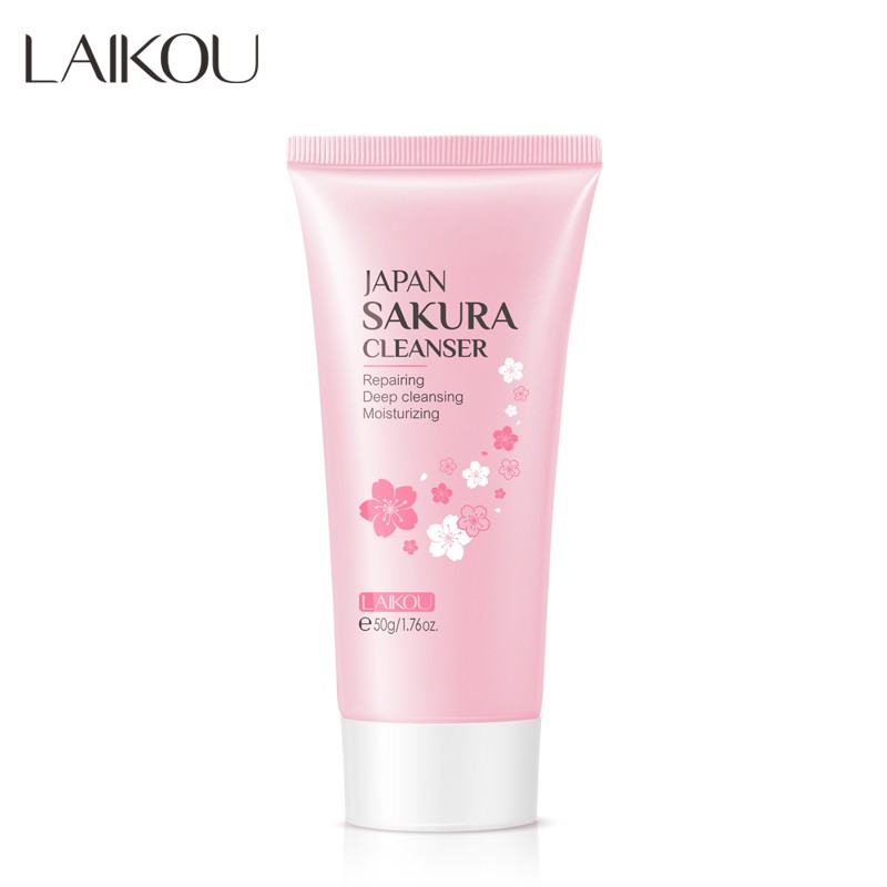 Sữa rửa mặt Laikou chiết xuất hoa anh đào dịu nhẹ làm trắng da se khít lỗ chân lông 50g | BigBuy360 - bigbuy360.vn