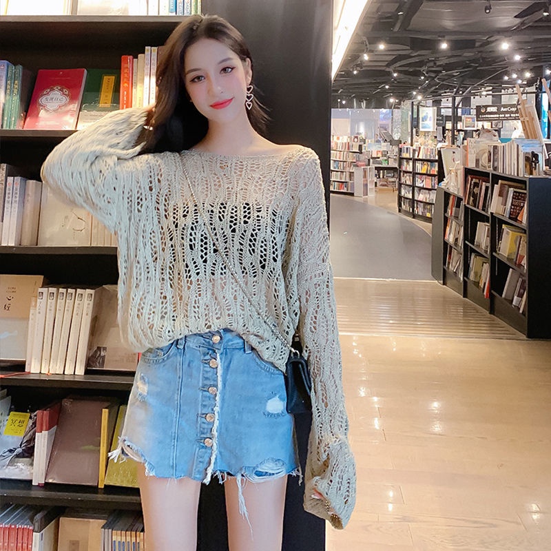 Áo Dệt Kim Mỏng Dáng Ngắn Kiểu Mới