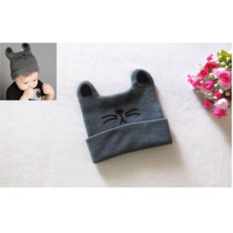 Mũ len hình mặt mèo cho bé