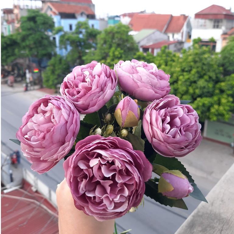 Bó hoa hồng lụa Hàn Quốc-  Trang trí phong cách vintage