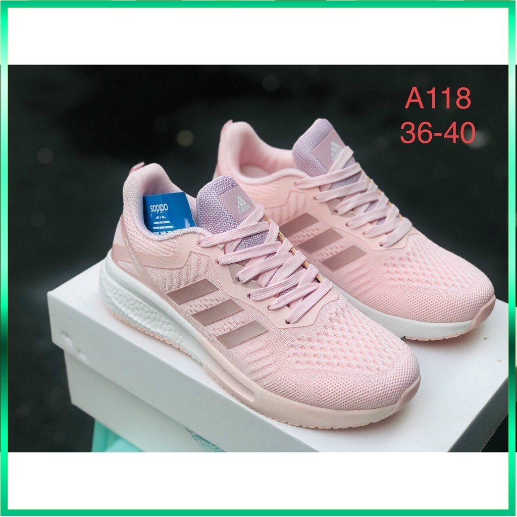 Giày Thể Thao 𝗔𝗱𝗶𝗱𝗮𝘀 Nữ Thời Trang Cao Cấp, Giày Sneaker Adidas Màu Hồng Siêu Nhẹ Chạy Bộ Tập Gym Full Box