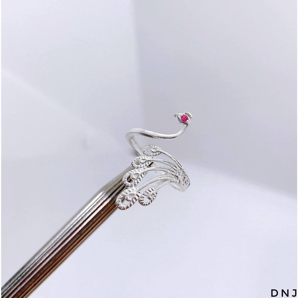 Nhẫn công bạc thật dạng hở siêu đẹp LINH MIU SILVER