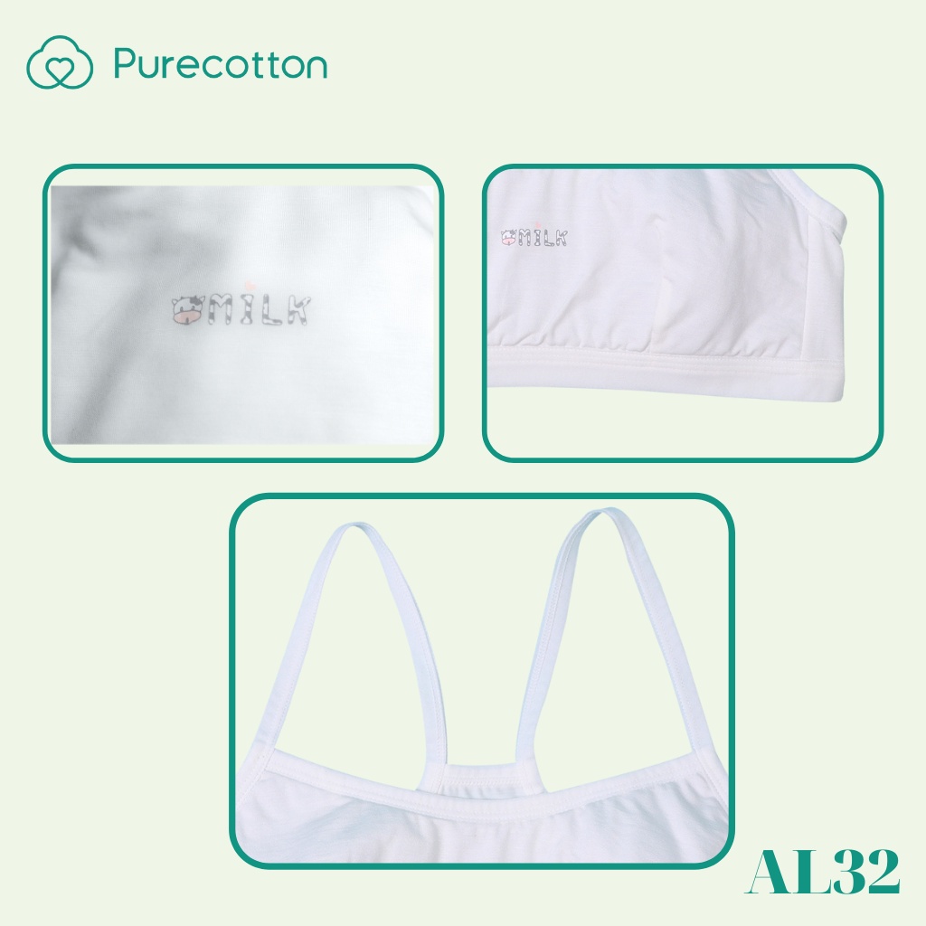 [Mã BMLT35] Áo lá học sinh Purecotton cho bé gái mới lớn chất liệu cotton cao cấp kiểu dáng chui đầu không đệm PC003