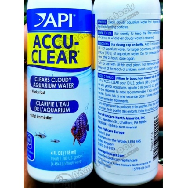 API Accu Clear | Chế Phẩm Khử Đục - Làm Trong Nước Nhanh Chóng Cho Bể Cá Cảnh, Thuỷ Sinh