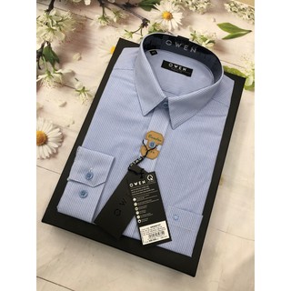 [OWEN SALE MẪU MỚI 2020] ÁO SƠ MI NAM DÀI TAY MÀU KẺ XANH NHẸ AR20551
