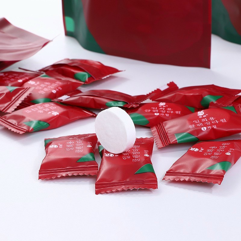 khăn giấy nén rửa mặt dạng viên kẹo ( bịch 20 viên )