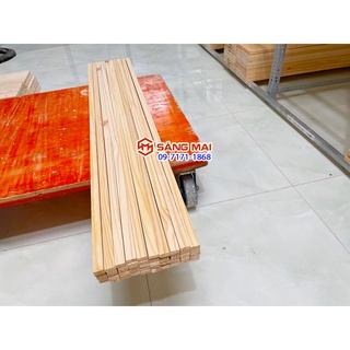Thanh gỗ thông 1cm x 2cm x dài 120cm + láng mịn 4 mặt