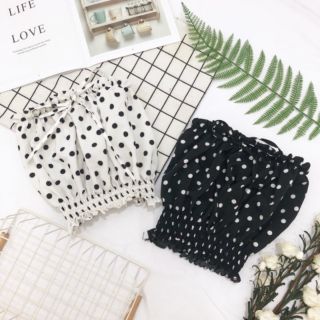 Áo kiểu ống chấm bi