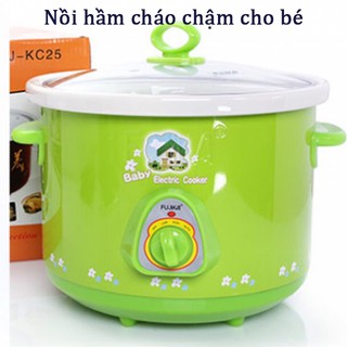 Nồi Hầm Cháo Chậm Cho Bé Loại 1,5L-2,5L  Bảo hành 12 Tháng ( màu Xanh)