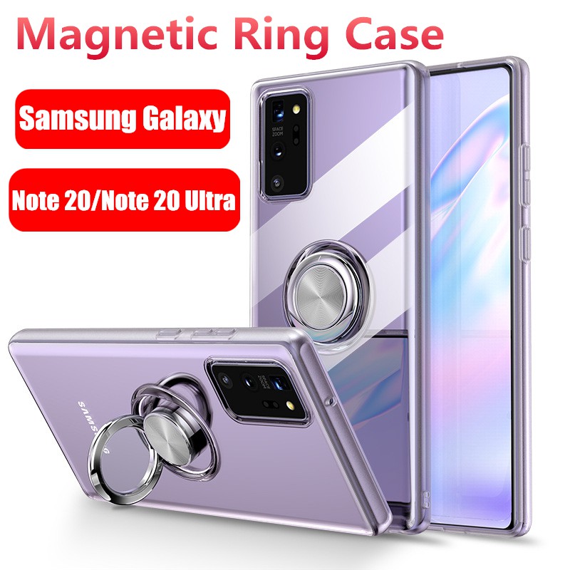 Ốp lưng silicon mềm có vòng đỡ từ tính cho Samsung Galaxy Note 20 note20 ultra 20 plus