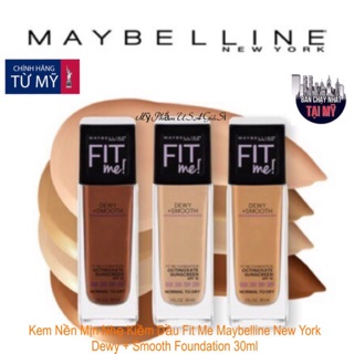 Kem Nền Mịn Nhẹ Kiềm Dầu Fit Me Maybelline New York Dewy + Smooth Foundation 30ml [Sale 30%]