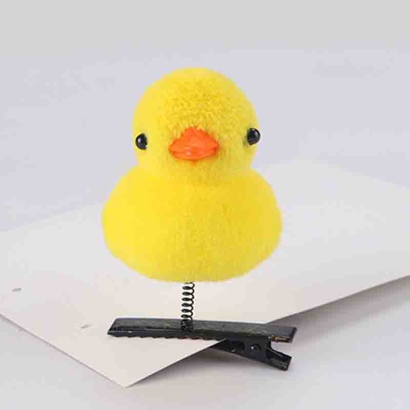 Kẹp Tóc 3D Hình Vịt Vàng Dễ Thương Cho Bé Gái