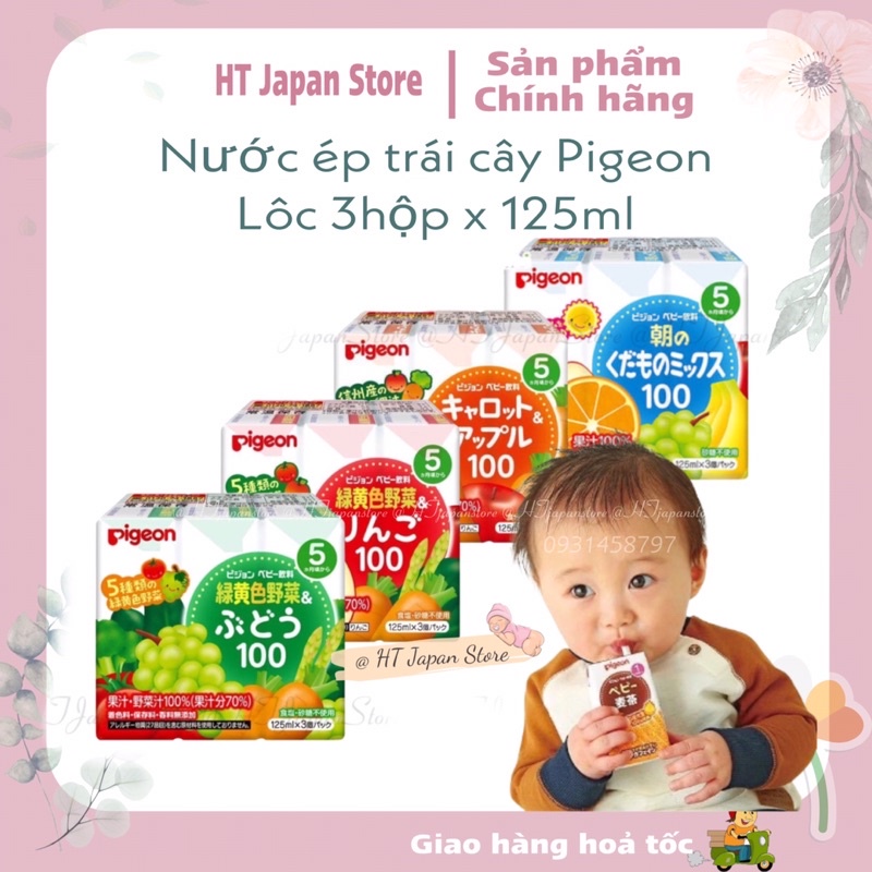 Nước ép trái cây, rau củ Piegon Nhật Bản cho bé từ 5 tháng