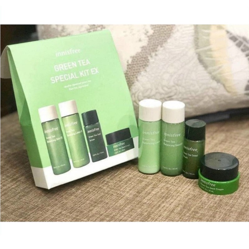 [ Trợ Giá ] Bộ Dưỡng Da Trà Xanh Innisfree Green Tea Special Kit Ex, Gồm 4 Lọ, Giúp Da Săn Chắc Khỏe Đẹp