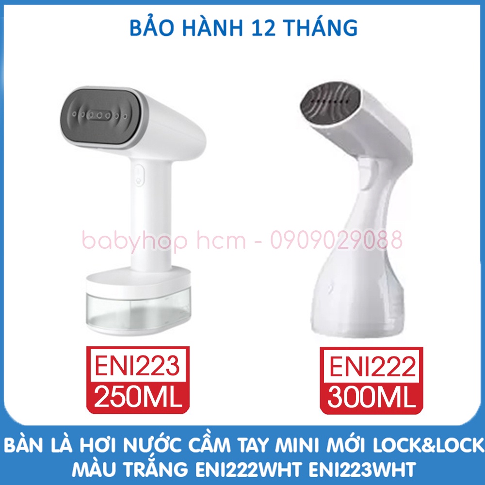 [BH 12 tháng] Bàn là hơi nước cầm tay mini mới Lock&amp;Lock (Màu trắng) ENI222WHT ENI223WHT ENI222 ENI223