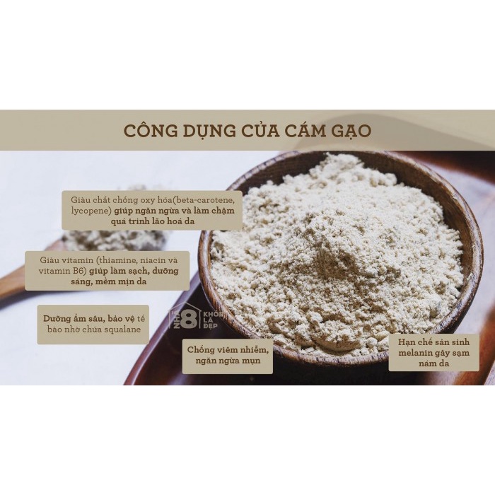 Bột cám gạo sữa  [ 1KG ] nguyên chất hữu cơ- trắng da, dưỡng ẩm, mờ thâm sạm