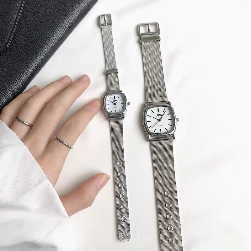 Đồng hồ nữ đẹp chính hãng thương hiệu Jis mặt vuông dây kim loại văn phòng sang trọng | BigBuy360 - bigbuy360.vn