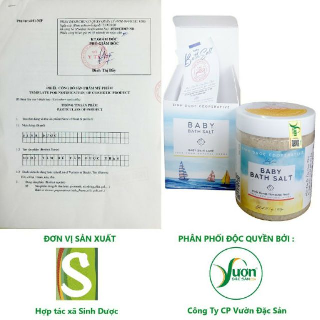 Muối tắm bé Tâm Dược Thảo - Sinh Dược sản xuất