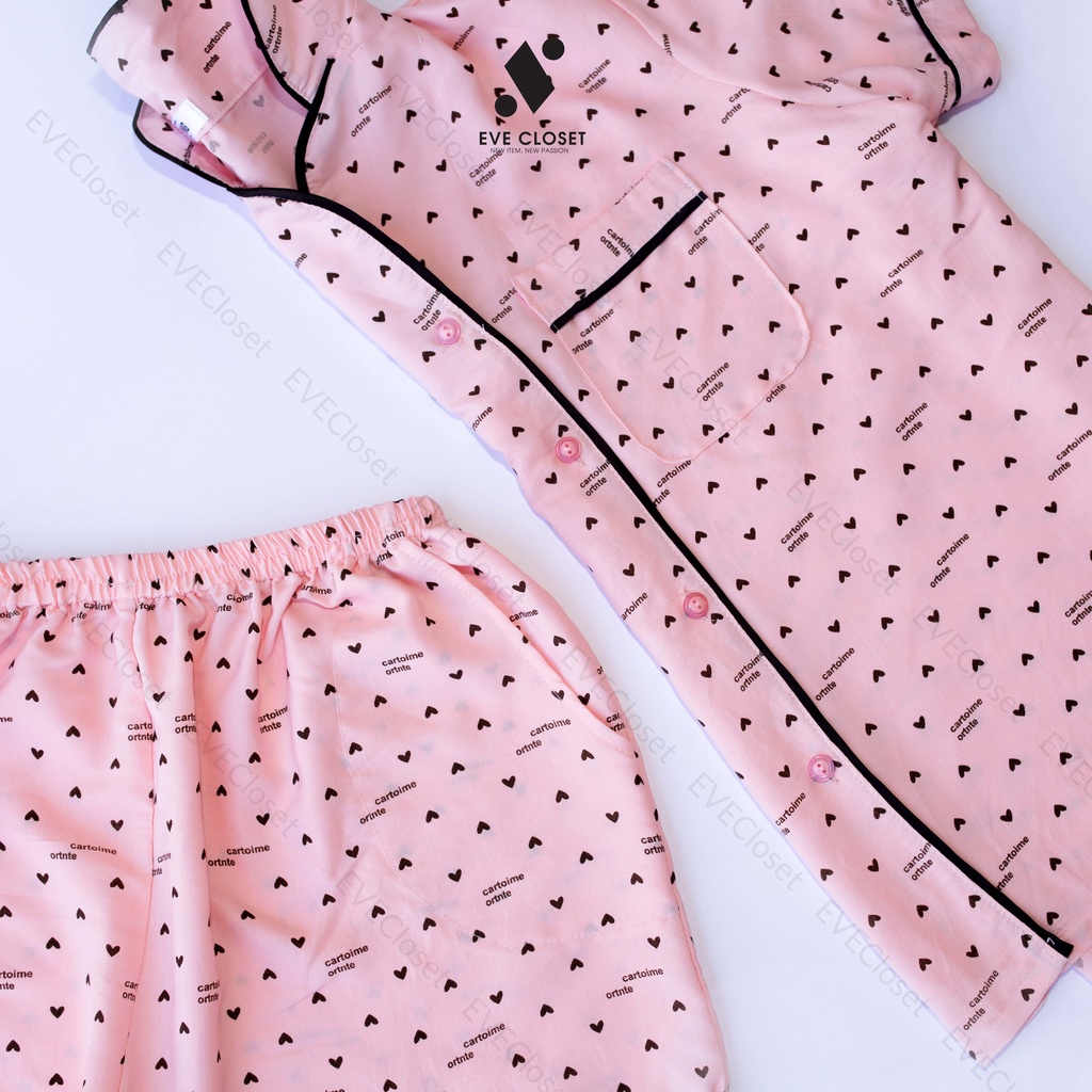Đồ bộ nữ mặc nhà Pijama tay cộc quần đùi chất đũi lạnh dễ thương – Hàng thiết kế - EveCloset | BigBuy360 - bigbuy360.vn
