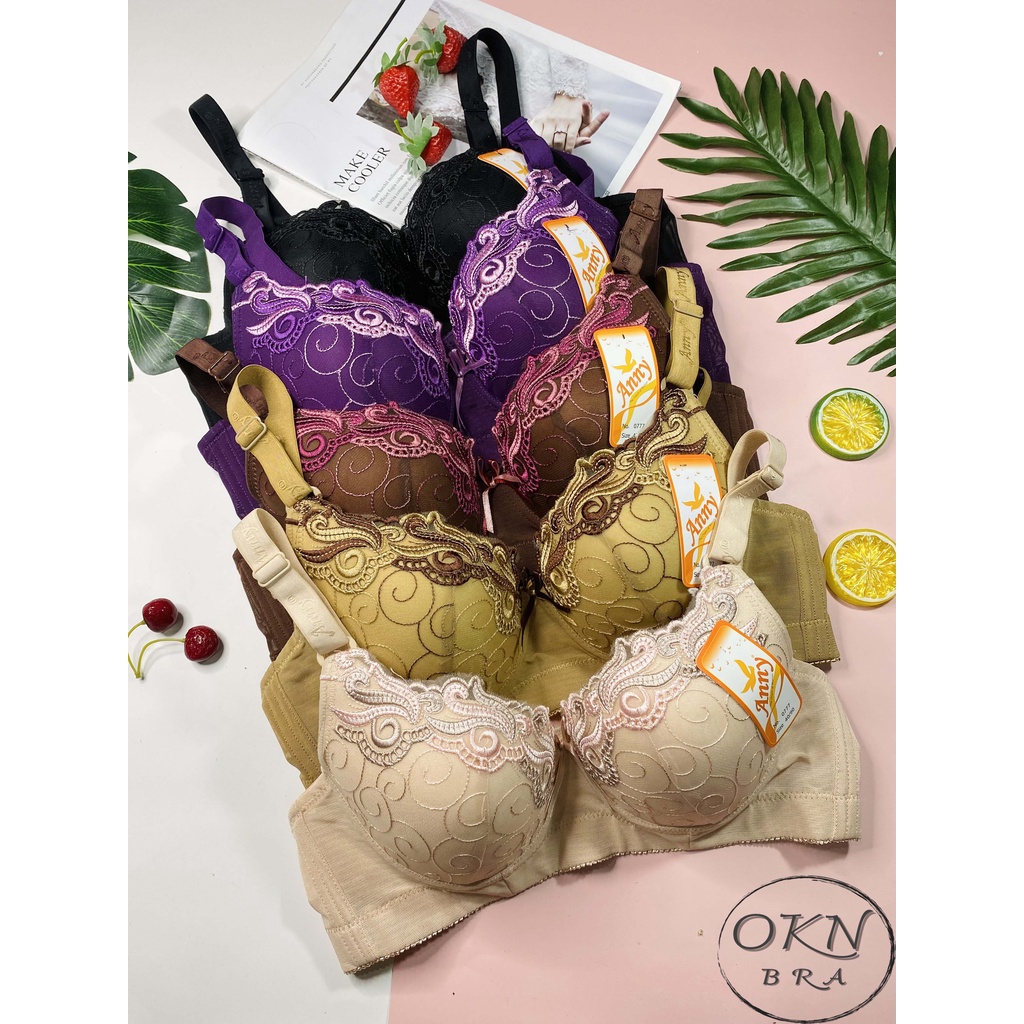 Áo ngực bản to BIGSIZE 0777 Anny - Cup C ôm hết quả siêu to không bị tràn bản to gọn lưng nhập Thái Lan