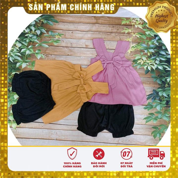 Bộ Nơ Lưng Cao Cấp bé gái❤FREE SHIP❤ Sét áo nơ lưng quần bo gấu dễ thương cho bé