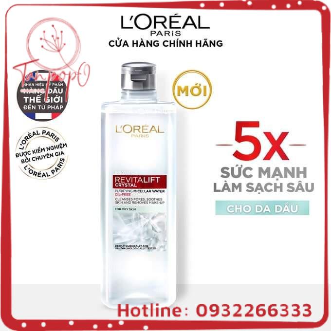 Nước tẩy trang đa năng 3 in 1 L'Oreal Paris Micellar kiềm dầu 400ml