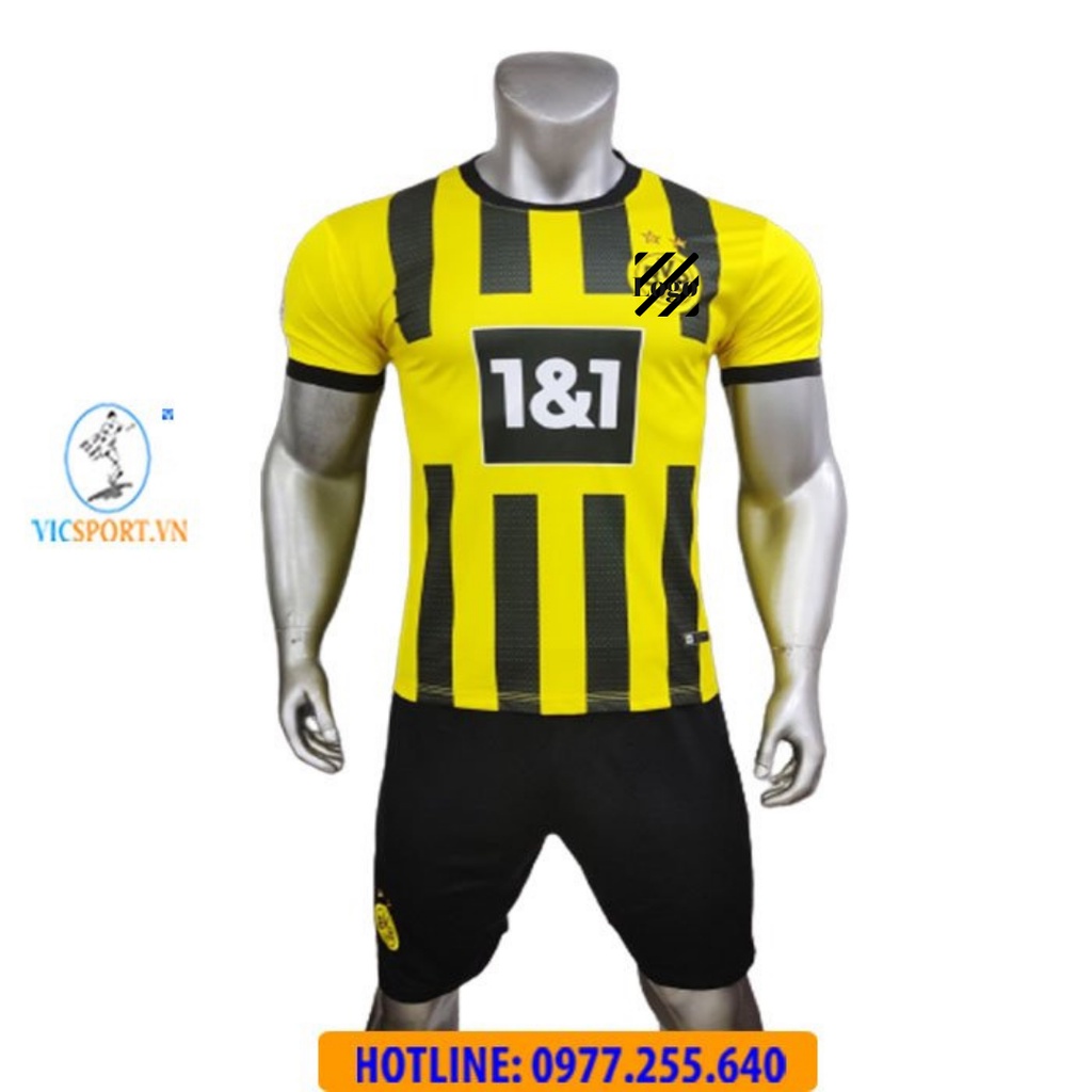 Áo Bóng Đá Trẻ Em, Quần Áo Đá Banh Cho Bé CLB DORTMUND mùa 2022 - 2023 Thun Lạnh - Vicsport