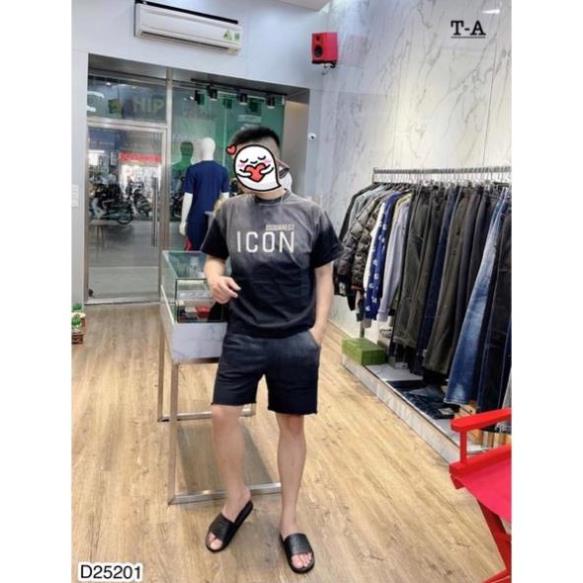 [Free Ship] Sét Bộ Nam DSQ Chất Cotton Loang Đen Xám - Bộ DSQ Nam Loang Cao Cấp