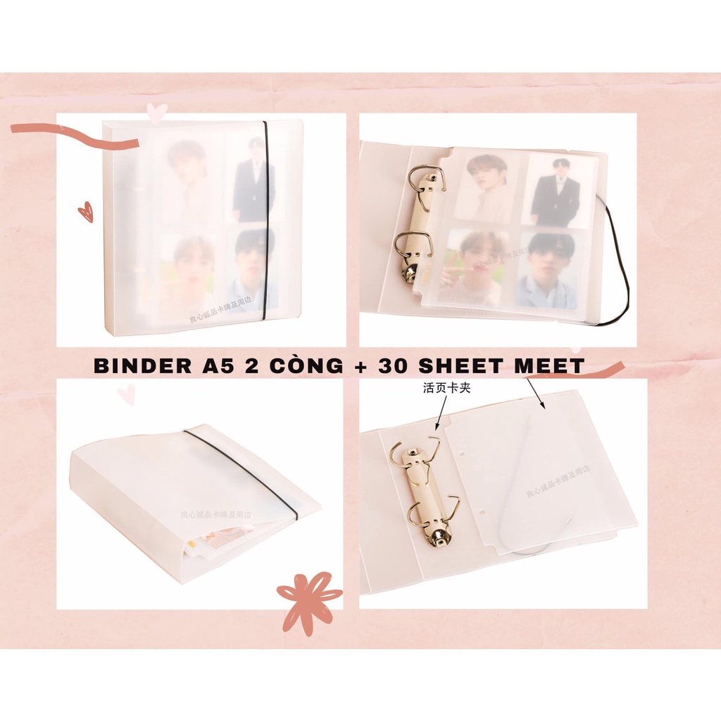 Sổ đựng thẻ bo góc A5 2 còng MeeT - Binder A5 2 còng MeeT