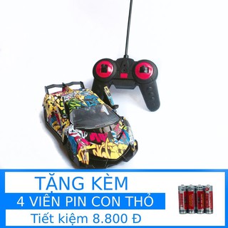 Siêu Xe Ô Tô Điều Khiển Từ Xa 4 Chiều Có Cửa Mở Tự Động - Tặng kèm 4 viên pin con thỏ