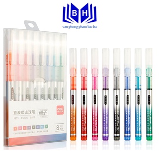 Bút gel nhiều màu deli - 0.5mm - mực trơn đều - 8 màu 8 chiếc/hộp - 1 hộp - s855