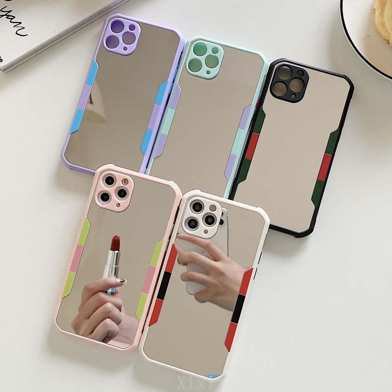 Shockproof Mirror Case iphone 12 11 Pro Max SE2020 7 8 6 6s Plus XR X Xs Plating Hard Candy Casing Drop
