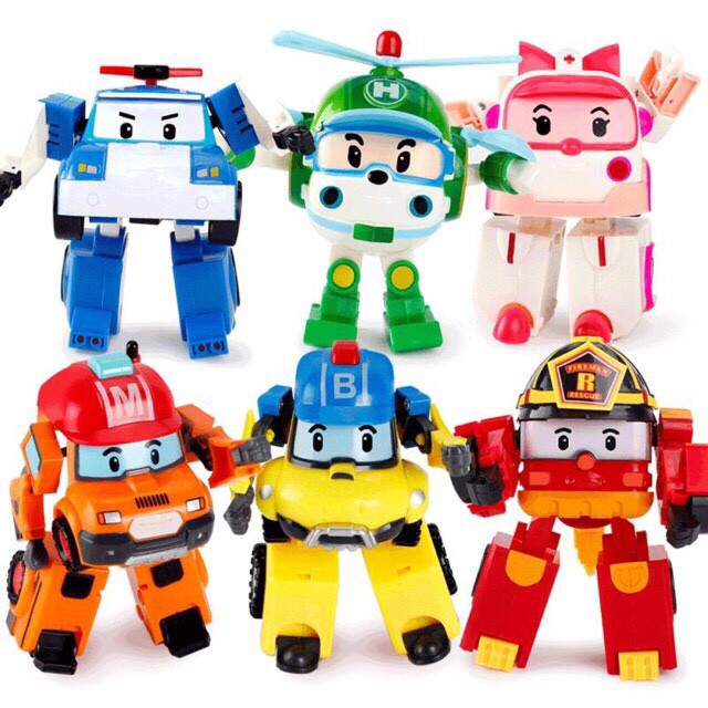 Bộ 6 biệt đội Robocar Poli biến hình