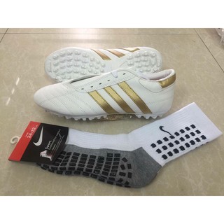 [FREESHIP] Giày đá bóng CT3, giày phủi 3 sọc, giày đá bóng 3 sọc trắng