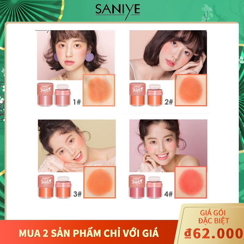 (Hàng Mới Về) Phấn Má Hồng Saniye Kèm Gương Trang Điểm Tiện Dụng