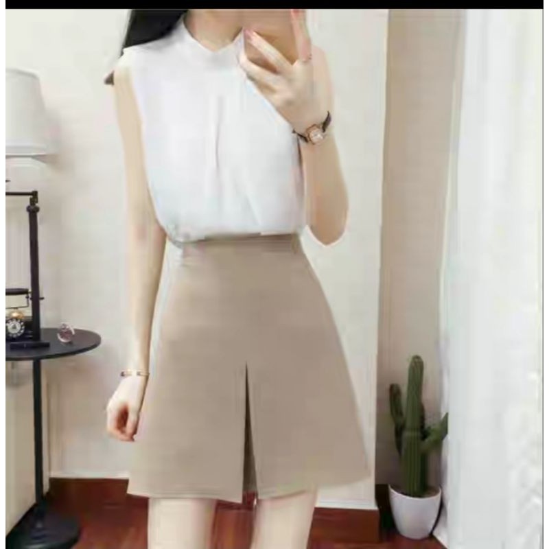 (BIG SIZE) Chân váy A xẻ ly hiện đại trong có quần C023 | BigBuy360 - bigbuy360.vn