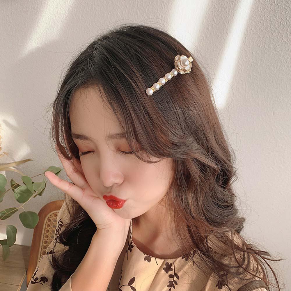 IVORY Kẹp Tóc Đính Hoa Trà Kiểu Hàn Quốc Dễ Thương