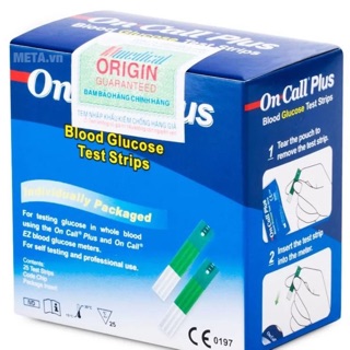 Que thử tiểu đường On call pluss(hộp 25 que)