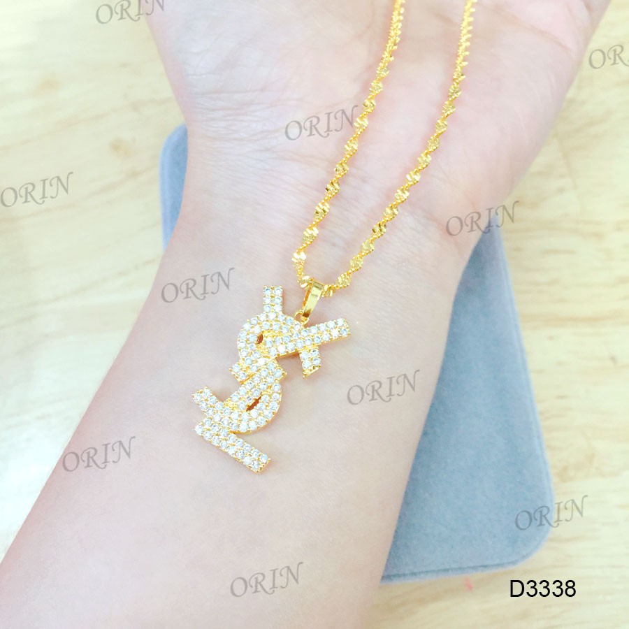 Dây chuyền nữ dạng xoắn mặt chữ Y và SL đính đá cao cấp Orin D3338 đẳng cấp