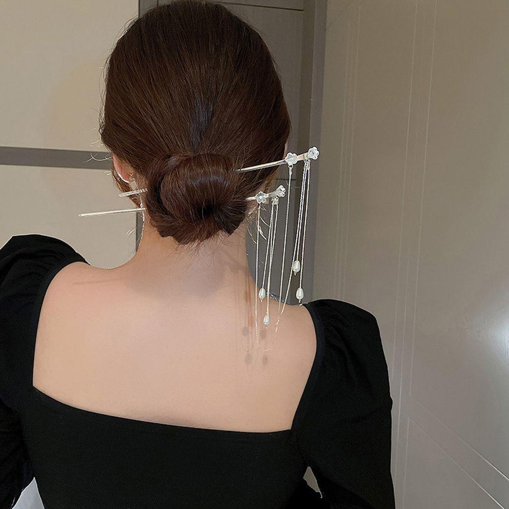 USNOW Trâm Cài Tóc Đính Hoa Và Bướm Phong Cách Trung Hoa Cổ Điển Cho Nữ