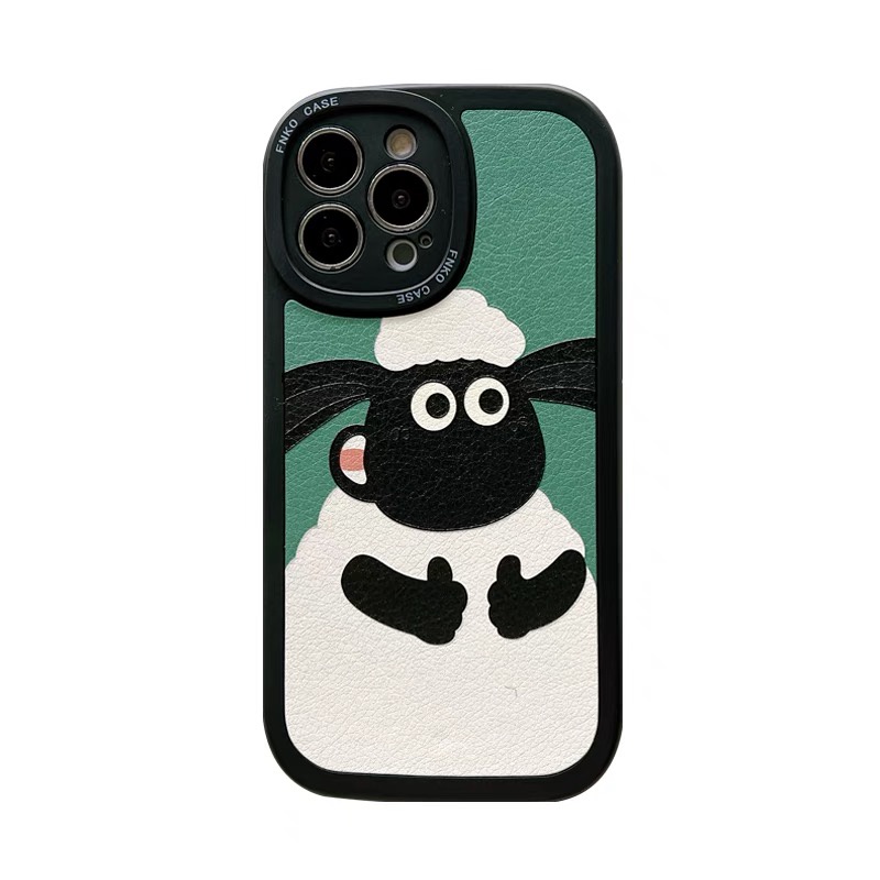 Ốp Điện Thoại Da Hình Cửa Hàng Hoa Lily / Cừu Xanh Lá Cho iPhone 11 12 13 14 Pro Max 7Plus 8 Plus X XS XR