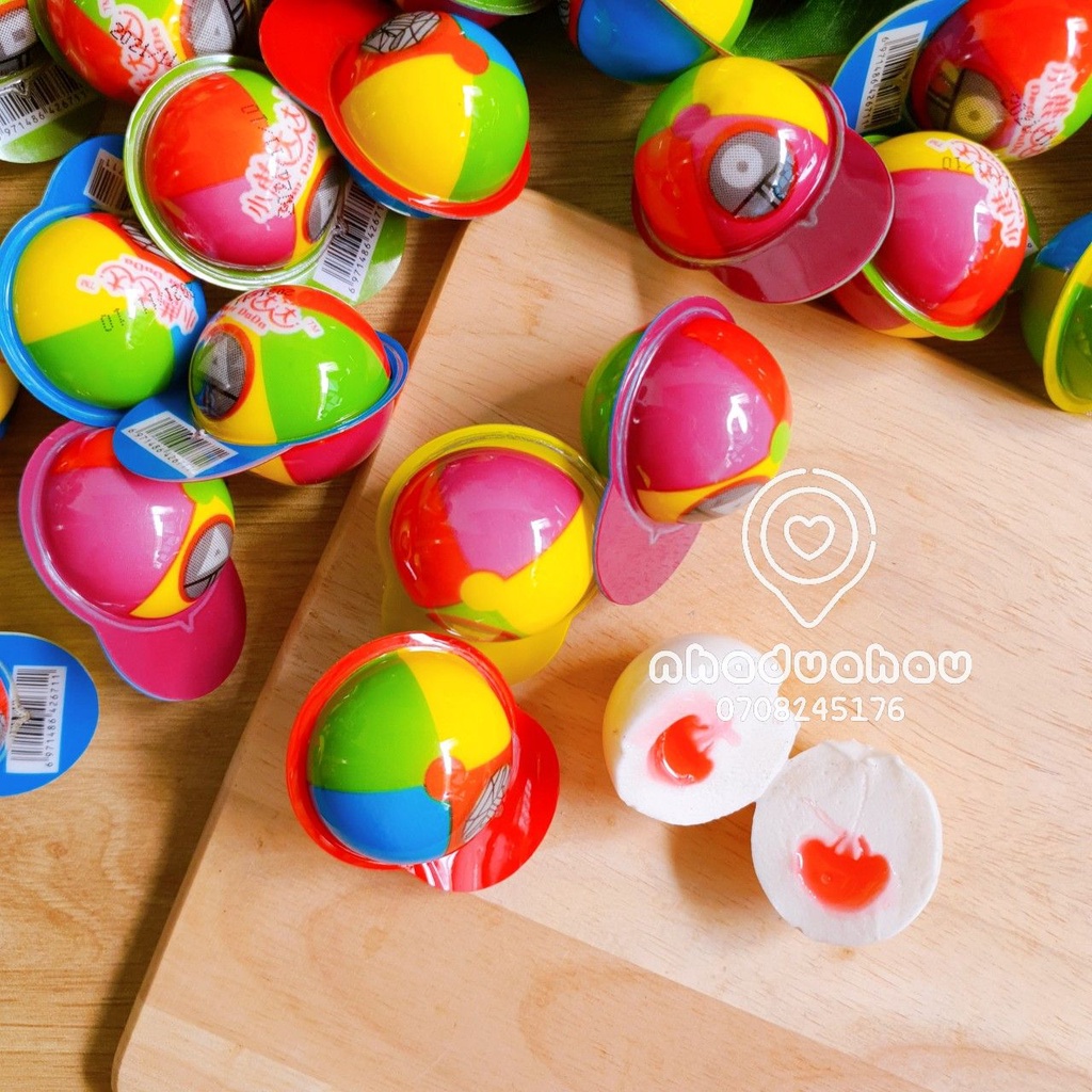 Combo 3 viên kẹo dẻo có nhân syrup trái cây hình Squid Game