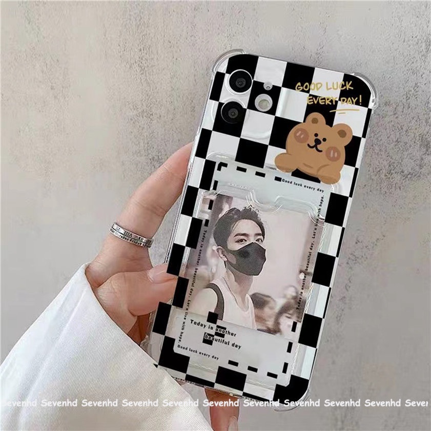 Ốp Điện Thoại Dẻo Họa Tiết Hoạt Hình Chú Gấu &amp; Mắt Thiên Thần Cho iPhone 14 13 12 11 Pro Max X XR Xs Max 8 7 6 6s Plus SE 2020