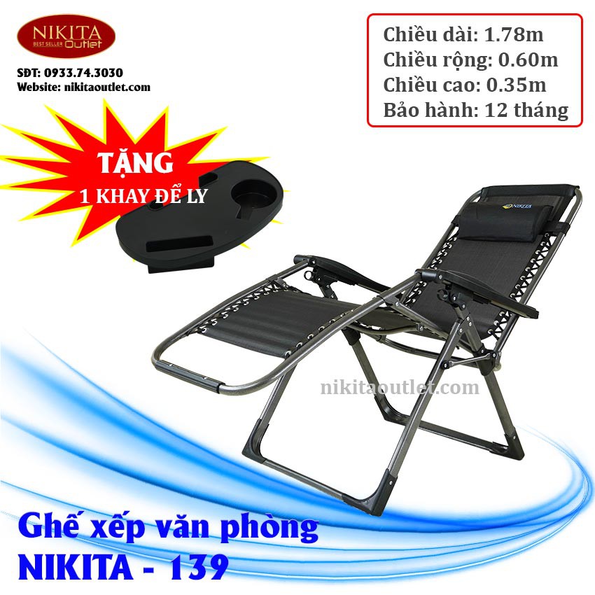 Ghế xếp thư giãn NIKITA - 139 vải lưới siêu thoáng mát, siêu bền - chính hãng thương hiệu NIKITA