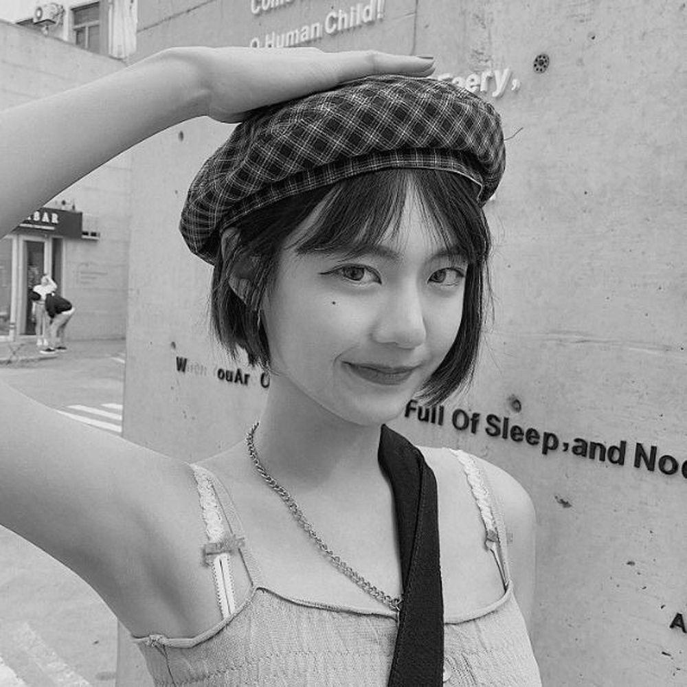 Mũ Beret Cotton Thoáng Khí Kẻ Sọc Caro Thanh Lịch Thời Trang Thu Đông Cho Nữ