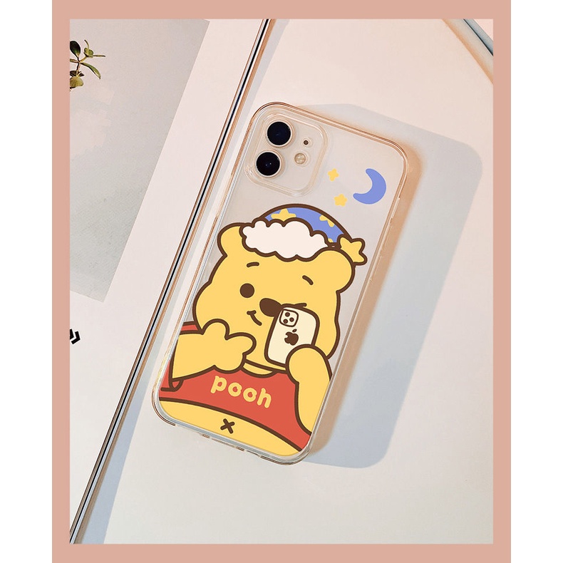 DISNEY Ốp Điện Thoại Tpu Mềm Trong Suốt In Hình Gấu Pooh Cho iPhone 11 12 13 pro max XS X XR XSMax 7 8 6 6s plus SE 2020