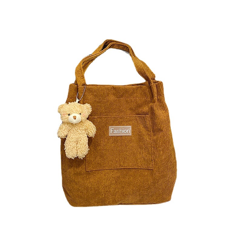Túi tote vải nhung mềm sức chứa lớn phong cách phương Tây cho nữ
